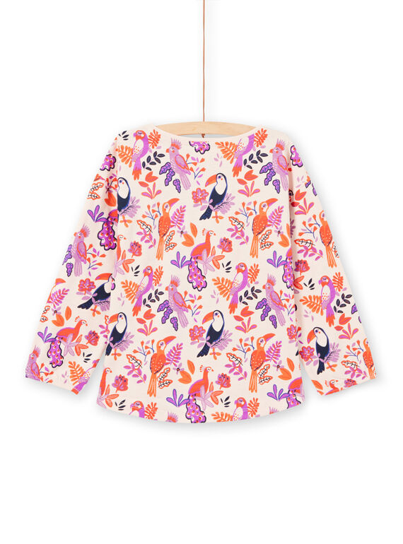 T-shirt manches longues motifs oiseaux colorés enfant fille MAPATEE / 21W901H1TMLD319