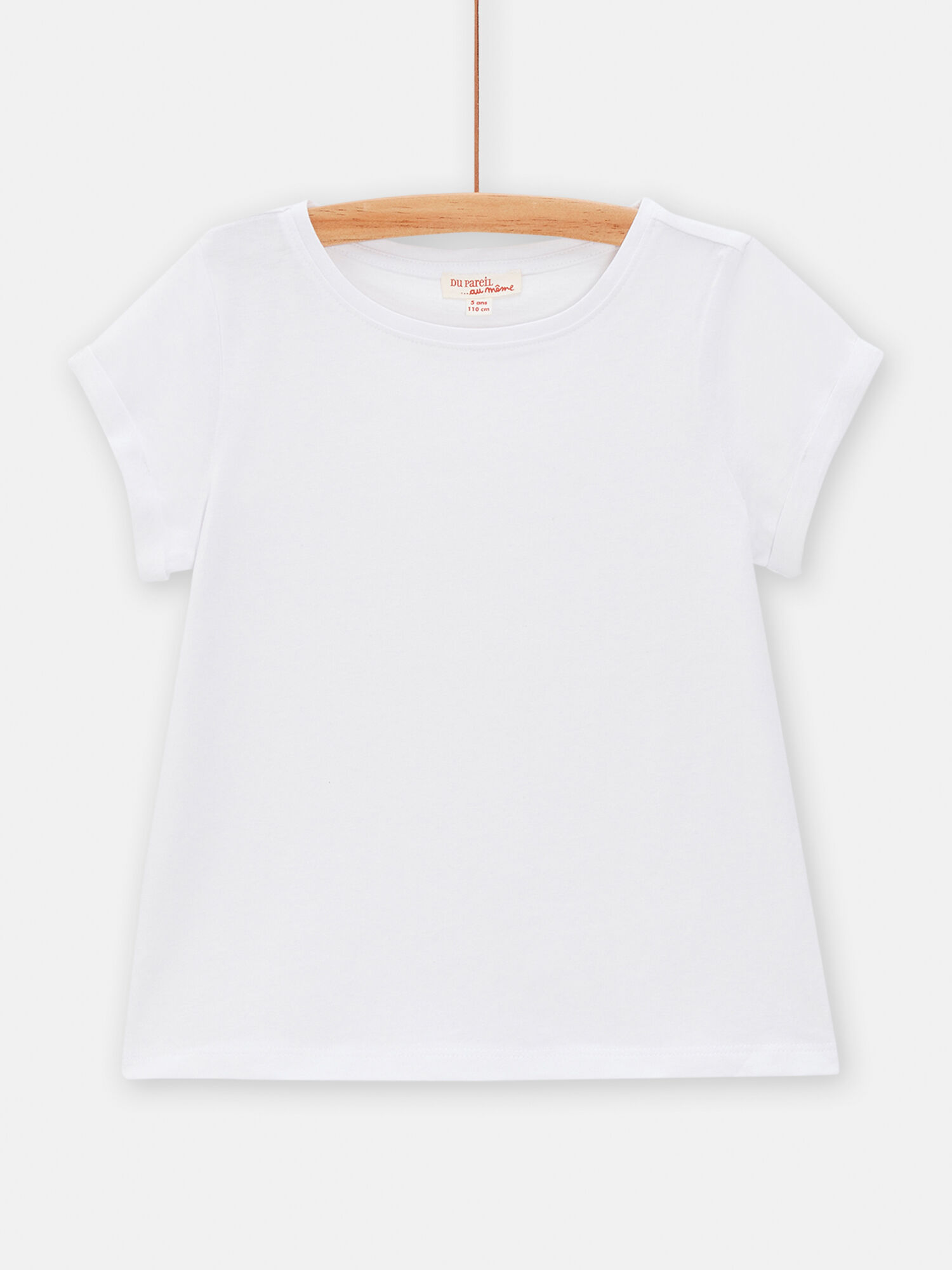 T shirt manches courtes blanc pour fille T shirt et Debardeur fille DPAM