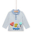 Polo à rayures bleu et blanc bébé garçon MUPLAPOL / 21WG10O1POL216
