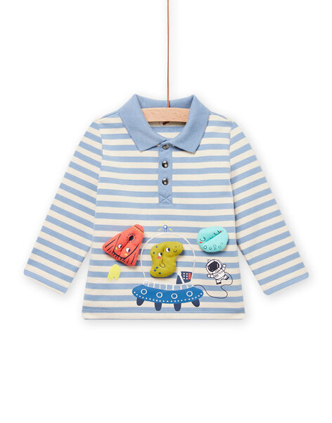 Polo à rayures bleu et blanc bébé garçon MUPLAPOL / 21WG10O1POL216