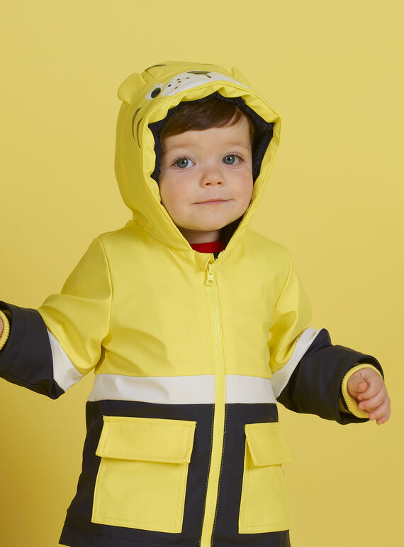 Imperméable jaune motif tigre bébé garçon MUGROIMP / 21WG1051IMP102