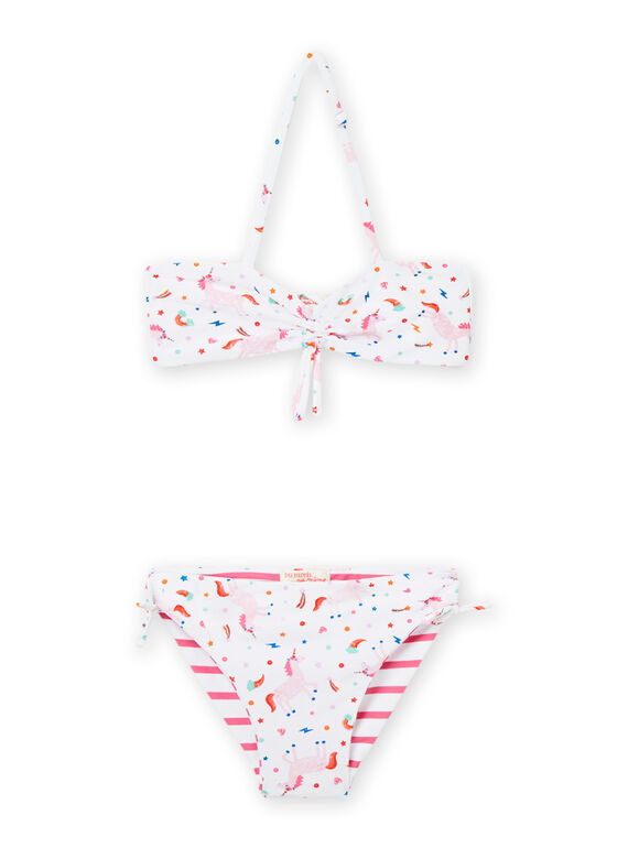Maillot de bain 2 pièces réversible blanc enfant fille NYABIK3EX / 22SI01LCMAI000