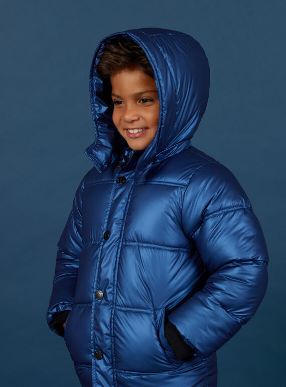 Doudoune bleu métallisé enfant garçon MOGRODOU3 / 21W90262D3E717