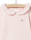 T-shirt rose poudré à col volanté bébé fille NIJOBRA2 / 22SG0973BRAD327