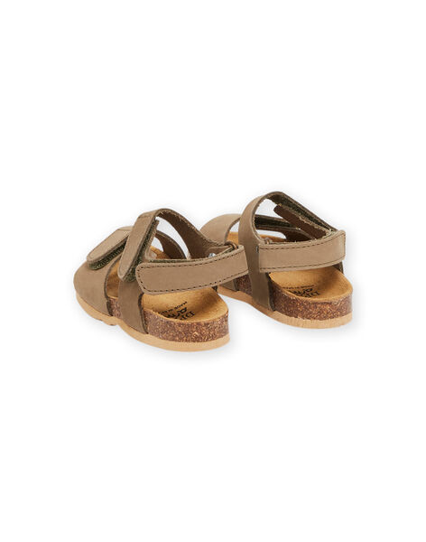 Sandales kaki en cuir RUNUKAKI / 23KK3861SLB604