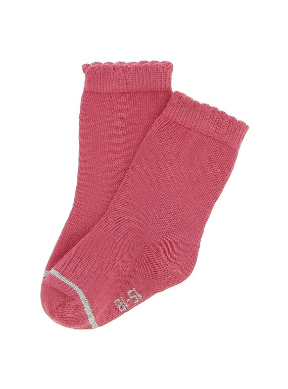 Chaussettes mi-hautes rose bébé fille DYIJOCHO11 / 18WI09J7SOQ302