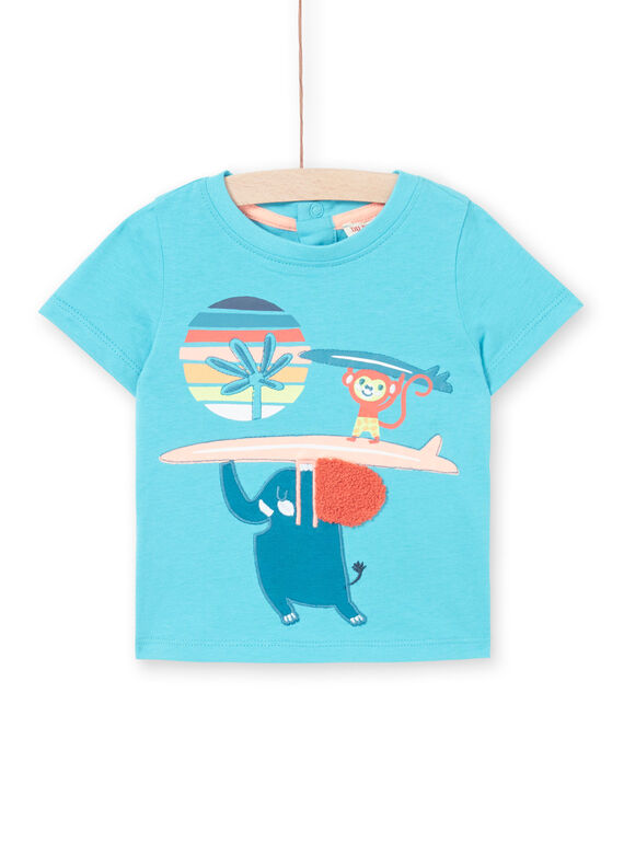 Tee Shirt Manches Courtes Turquoise LUBONTI1 / 21SG10W3TMC202