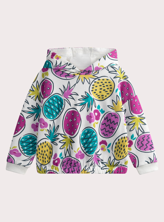 Sweat à capuche imprimé ananas