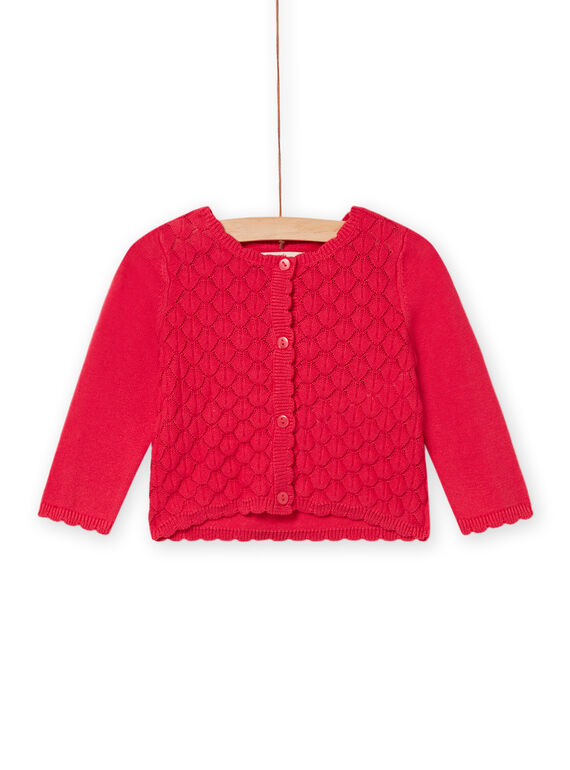 Cardigan rose pivoine bébé fille NIFLACAR / 22SG09R1CARF510