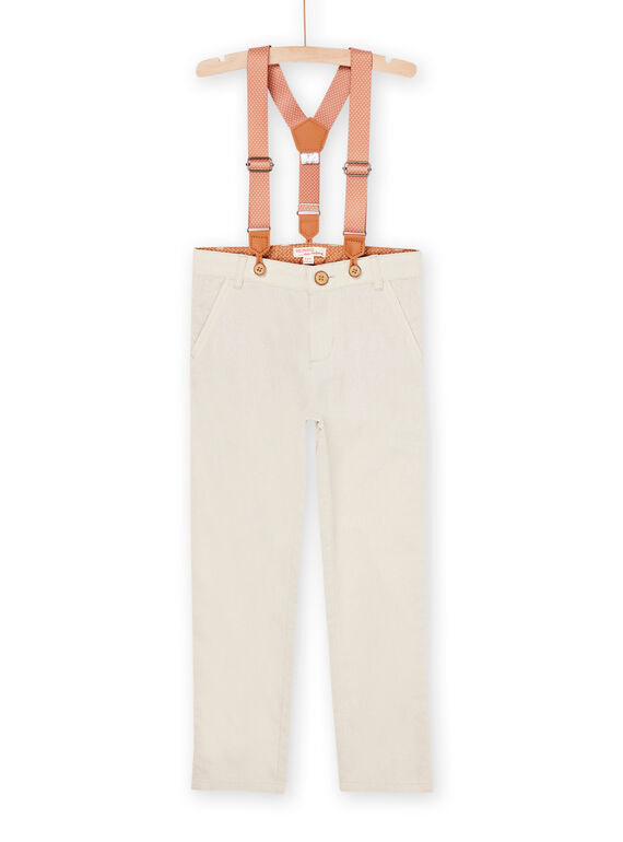 Pantalon ficelle en lin à bretelles ROSOPAN2 / 23S90222PAN811