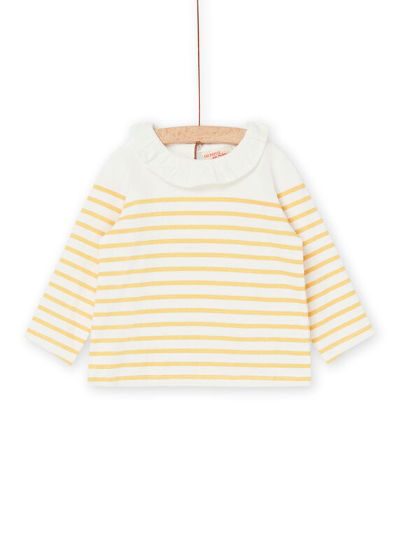 Pull écru et orange à imprimé à rayures RIJOBRA4 / 23SG0986BRA001