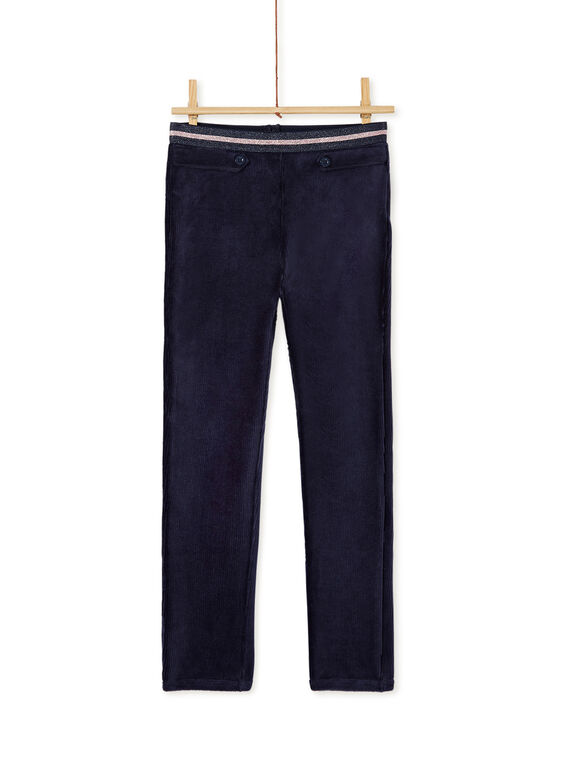 Pantalon en velours maille, taille élastiqué en lurex KAREPANT / 20W901G1PAN070