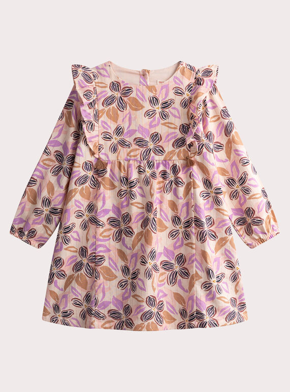 Robe imprimée en toile avec détails volants WALANROB1 / 25S90142ROBD319