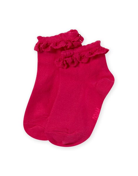 Chaussettes roses avec volant en dentelle enfant fille MYAESCHOD4 / 21WI01E6SOQF507