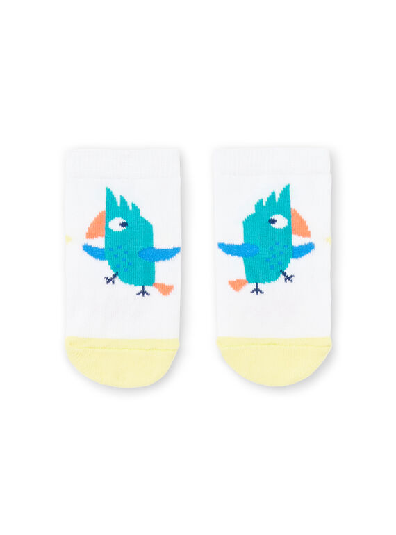 Chaussettes blanches à motifs perroquets bébé garçon JYUMARCHO2 / 20SI10P1SOQ000