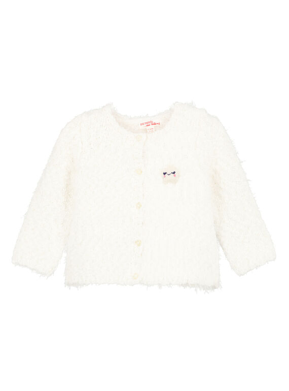 Cardigan chiné et lurex layette fille GIBLACAR / 19WG09S1CAR001