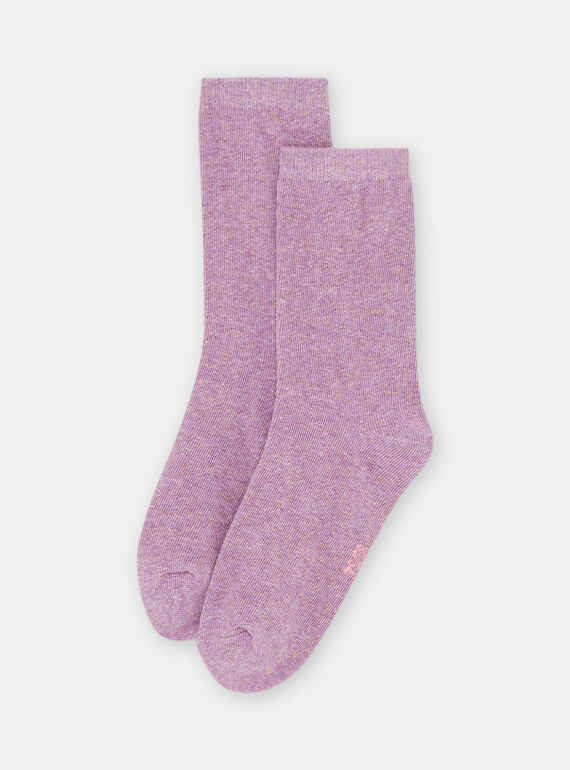 Chaussettes parme fille SYAJOSCHO3 / 23WI01B1SOQ329