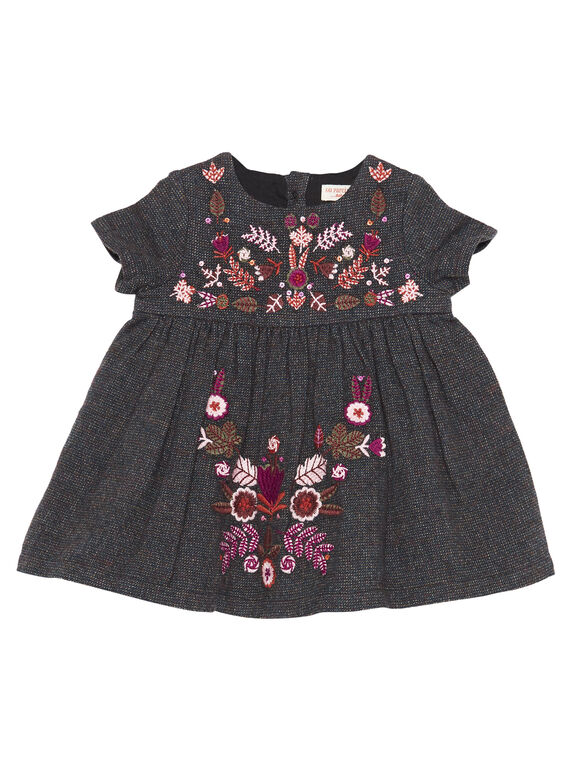 Robe brodée layette fille GIBRUROB2 / 19WG09K2ROBI813