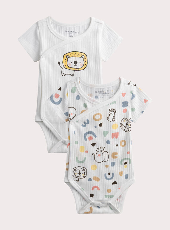Lot de 2 bodies manches courtes naissance garçon WOU3BOD2 / 25SF04X2BDN005