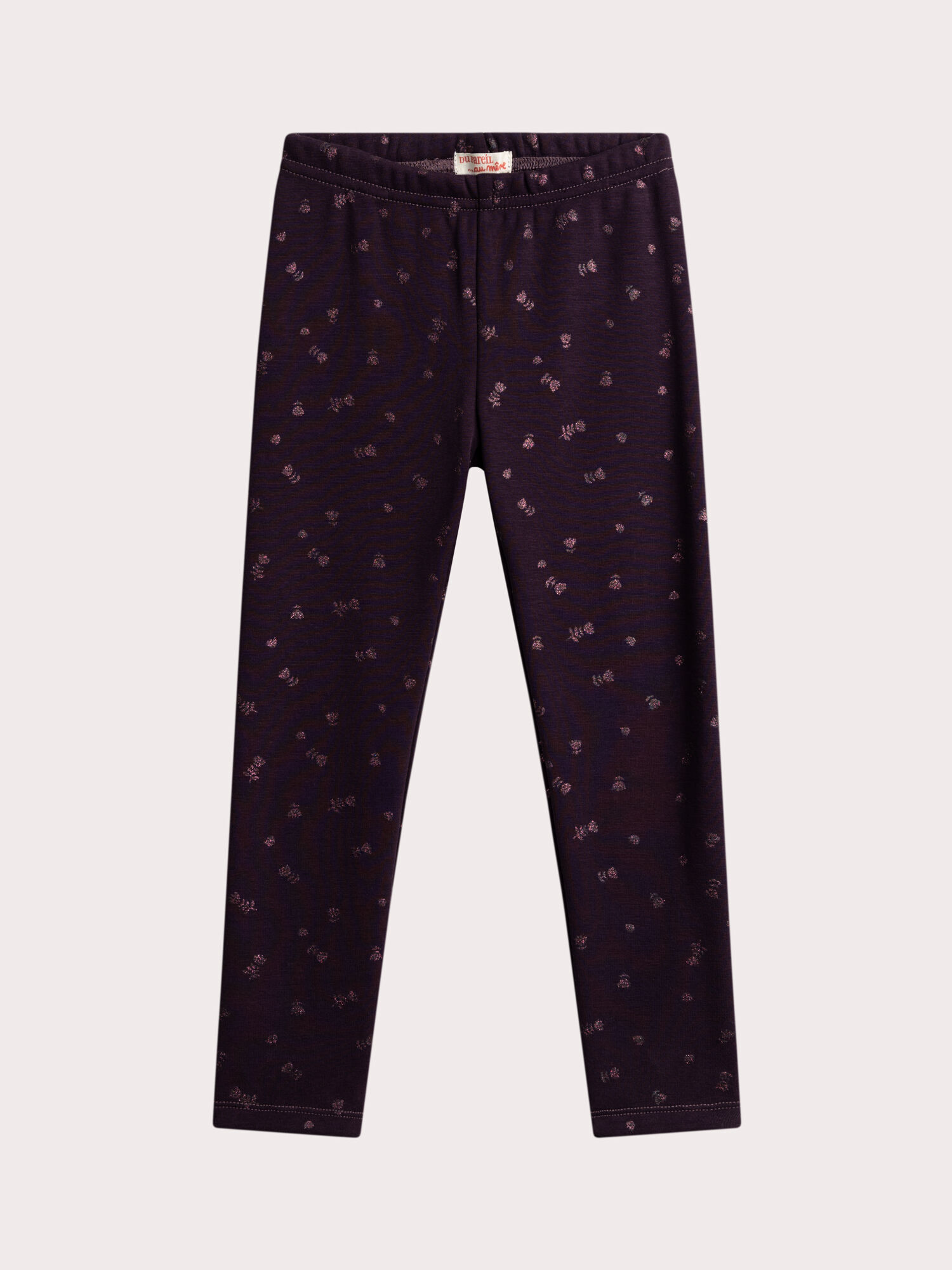 Legging violet imprime fleuri paillete pour fille Pantalon et Jeans DPAM