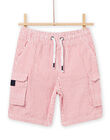 Bermuda à rayures rouge enfant garçon NOJOBERPOCH2 / 22S902C7BERF524