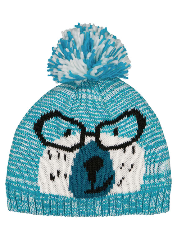 Bonnet à pompon avec motif ours.  GYOTUBON / 19WI02Q1BONC217