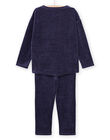 Pyjama T-shirt et pantalon en velours à imprimé chouette PEFAPYJOWL / 22WH1136PYJ070