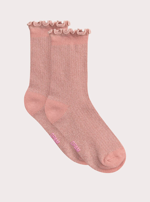 Chaussettes lilas pailletés pour fille VYAJOSCHO4 / 24WI01H2SOQD332