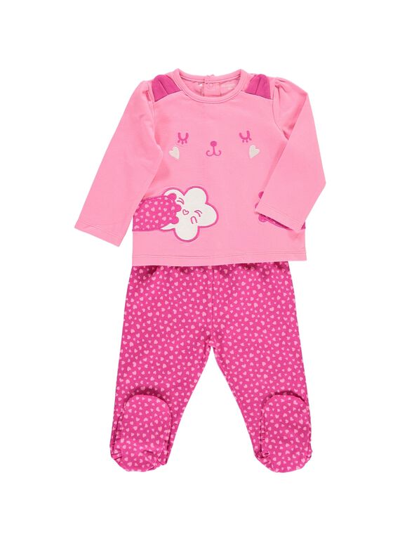 Pyjama en coton bébé fille CEFIPYJCHA / 18SH1341PYJ313