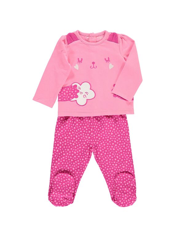 Pyjama en coton bébé fille CEFIPYJCHA / 18SH1341PYJ313
