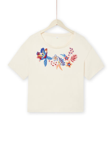 T-shirt écru foncé à motifs fleuris Femme Adulte RAMUMTI1 / 23S993G1TMC003