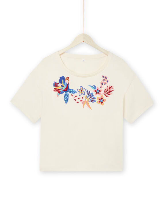 T-shirt écru foncé à motifs fleuris Femme Adulte RAMUMTI1 / 23S993G1TMC003