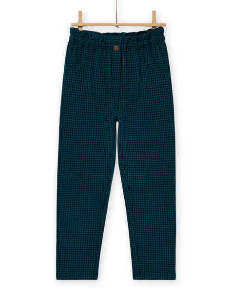 Pantalon paper bag milano à carreaux enfant fille MATUPANT / 21W901K1PAN070