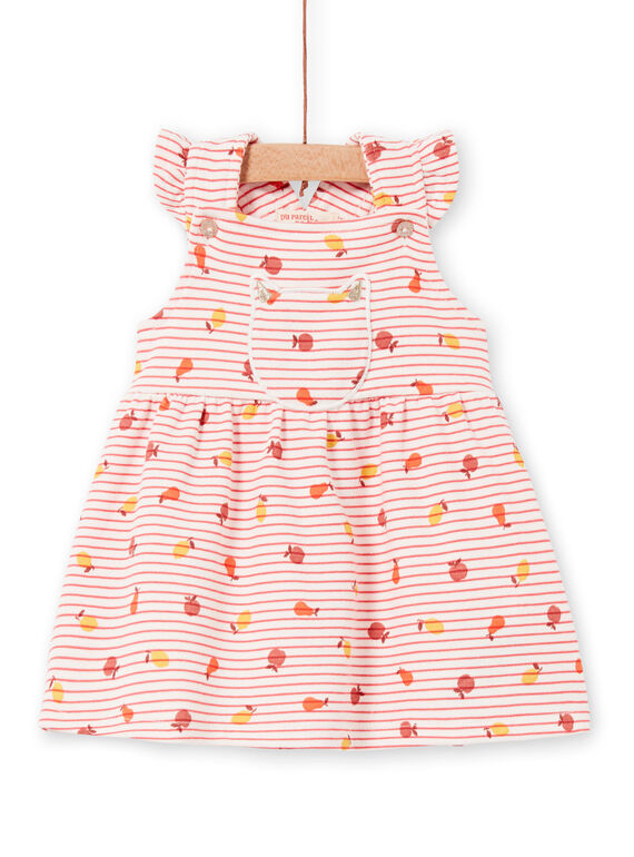 Robe rayée et imprimée bébé fille LINAUROB2 / 21SG09L1ROB318