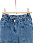 Jean paper bag à taille élastiquée PAMOJEAN / 22W901N1JEAP274