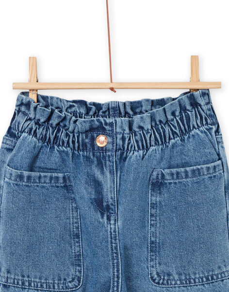 Jean paper bag à taille élastiquée PAMOJEAN / 22W901N1JEAP274