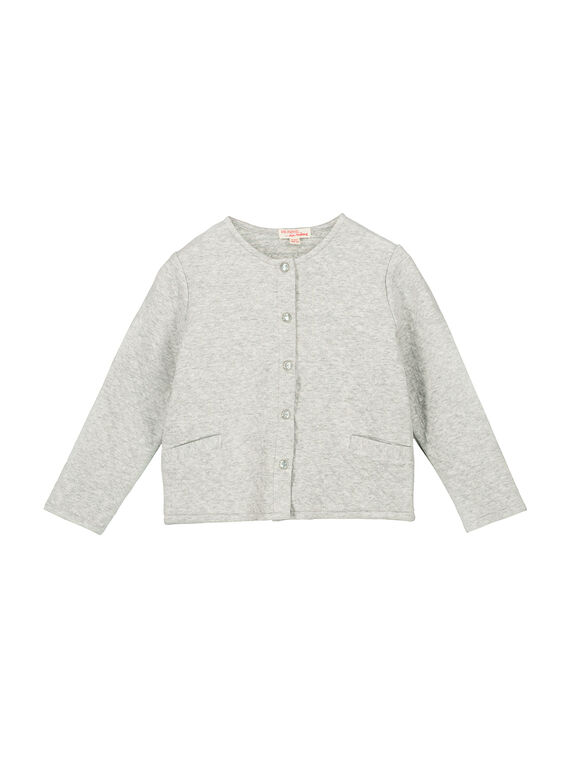 Gilet gris clair matelassé fille FAJOCAR1 / 19S901Y1D3C943
