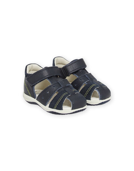 Sandales en cuir bleu marine bébé garçon NUSANDILAN / 22KK3845D0E070