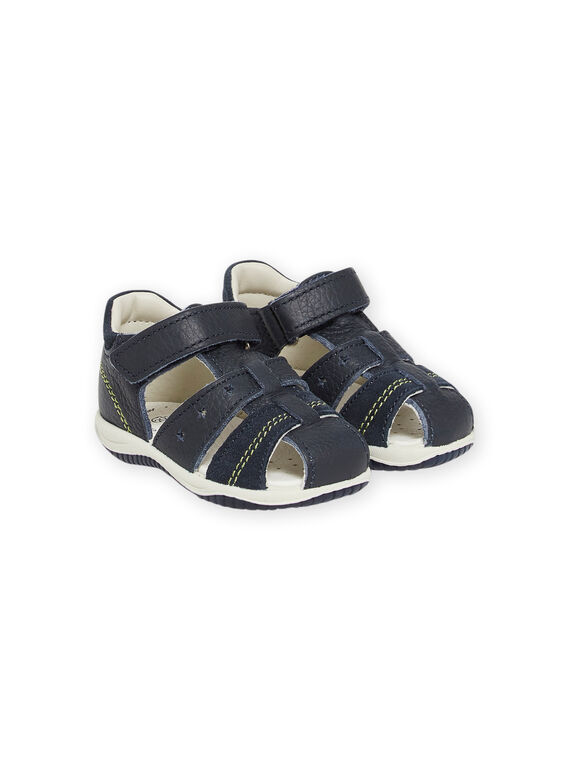 Sandales en cuir bleu marine bébé garçon NUSANDILAN / 22KK3845D0E070