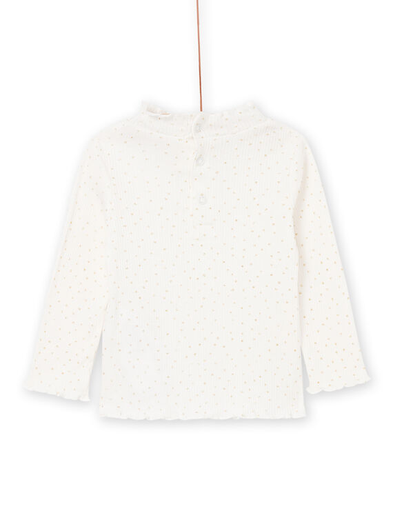 Sous-pull en maille côtelée écru PIJOSOUPRIB2 / 22WG09C2SPL001