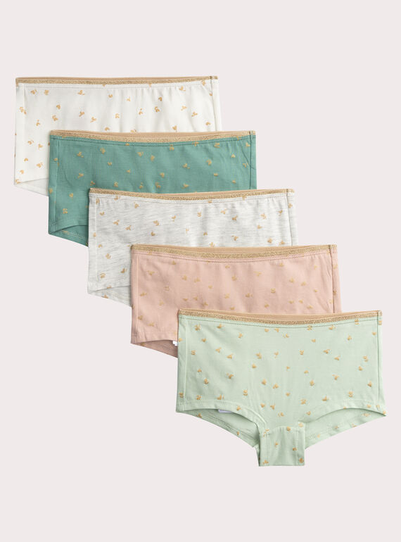 Lot de 5 shorty imprimées pour fille VEFAHOTSEM2 / 24WH1182SHY001