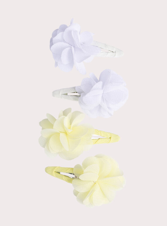 Lot de 4 barrettes fleurs en tulle pour fille WYAJOCLIC2 / 25SI01G3BRTB115