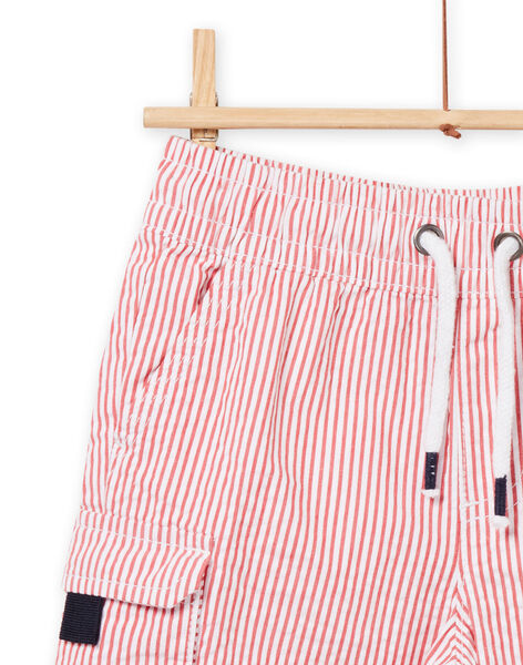 Bermuda à rayures rouge enfant garçon NOJOBERPOCH2 / 22S902C7BERF524