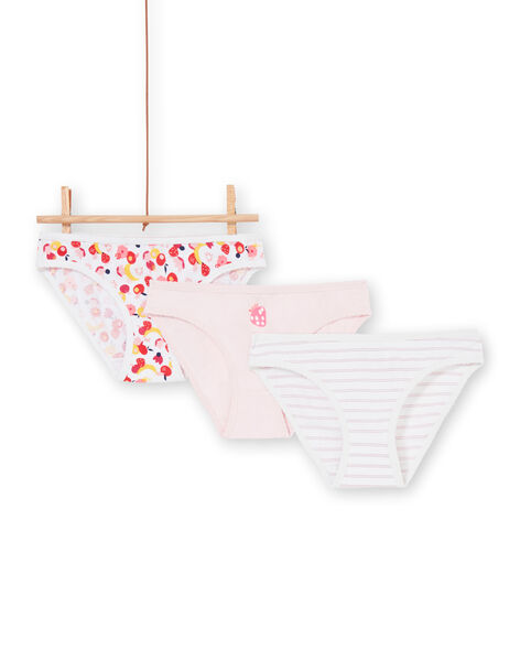 Lot De Trois Culottes Enfant Fille Motifs Fruits Sous Vetement Enfant Dpam