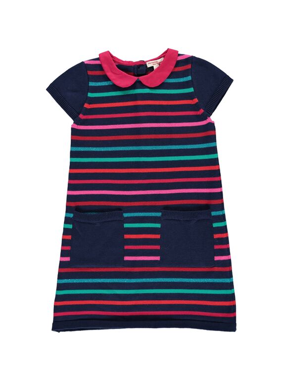 Robe en maille de coton fille DATRIROB3 / 18W901D4ROB099