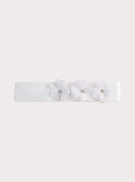 Bandeau blanc à fleurs bébé fille WYIMABAN / 25SI0962BANA015