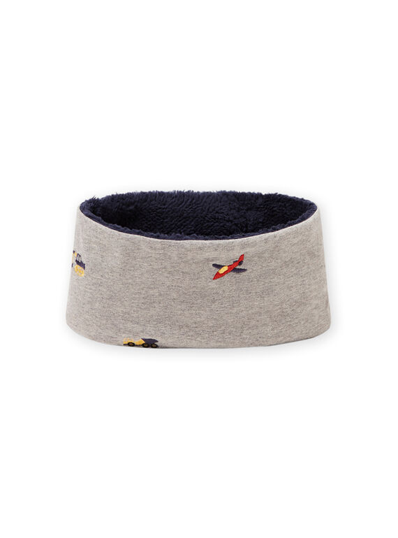 Snood gris chiné à imprimé véhicule enfant garçon MYOGROSNO3 / 21WI0253SNOJ922