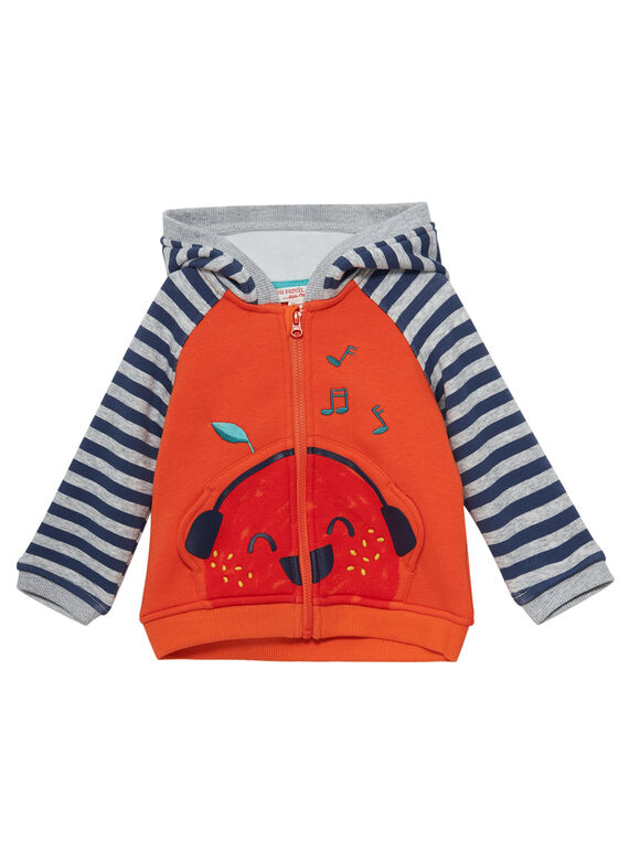 Gilet à capuche tout doux à l'intérieur bébé garçon JUVIGIL / 20SG10D1GILE400