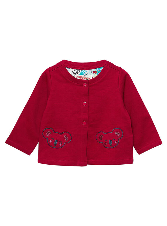 Cardigan en molleton cassis bébé fille JICLOCAR2 / 20SG0911CARD302