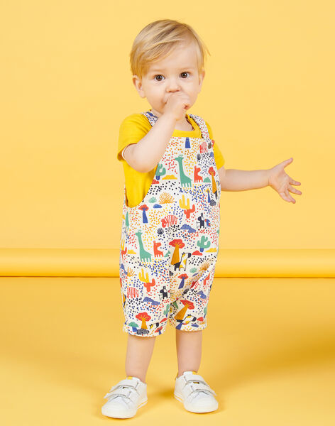 Salopette jaune à imprimé fantaisie bébé garçon NULUSAC / 22SG10P1SAC001